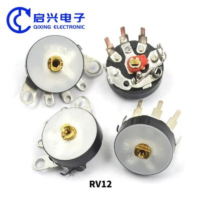 China Radio Volume Potentiometer Straight Foot With Switch B50K RV12MM B103 B10K for sale
