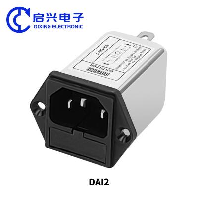 China DAI2 enkelfasige wisselstroomfilters EMI-krachtfilter IEC-sokkettype Te koop