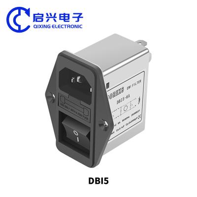 China DBI5 Filtro de energia de tomada IEC com fusível e interruptor 1A-10A Filtro de linha EMI à venda