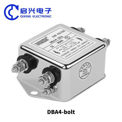 China Metalen schroefkas EMI-filter Eénfasig filter laagdoorlaat 115/250vac DBA4 Te koop