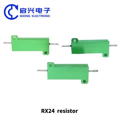 China RX24 Aluminum Case Resistor 50w Green Current Limiting Aging Load Resistor for sale