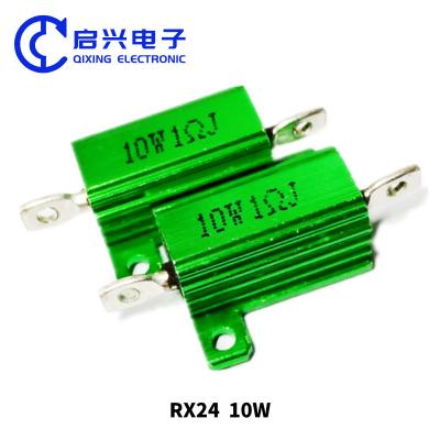 China RX24 Green Aluminum Case Wirewound Resistor LED Decoding Power Resistor 10w for sale