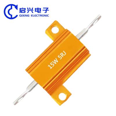 China RX24 15W 5rj Wirewound Resistor Power Brake Load Aluminum Shell Resistor for sale