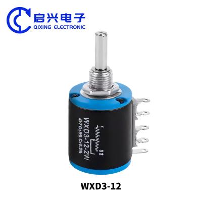 China WXD3-12 Precision Multi Turn Wirewound Potentiometer Sliding Rheostat 5 Turn Adjustable Resistor for sale