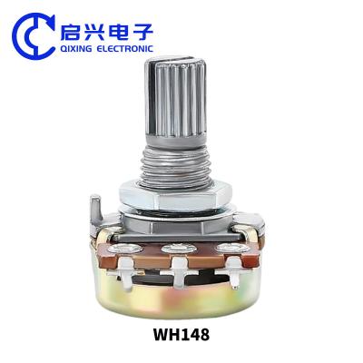 China Taper Right Angle Rotary Potentiometer WH148 Linear Potentiometer B500K for sale