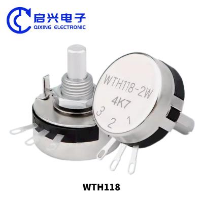 China WTH118-2W 100k Dual Gang Potentiometer With Switch Carbon Linear Variable Turn for sale