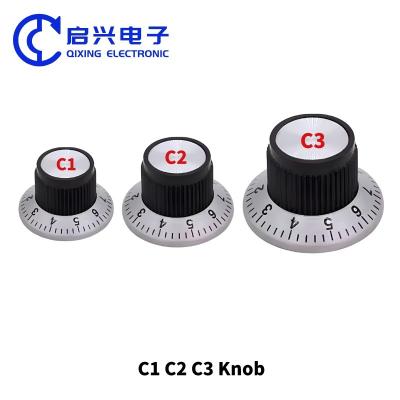 China Botões de potenciômetro de 6 mm C1/C2/C3 Botões de guitarra de bakelita à venda