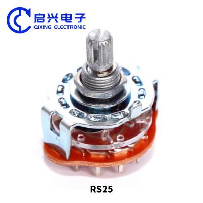 China Potentiometer Rotationsschalter 2 Pole 4 Position 2 Stück RS25 Bandschalter zu verkaufen
