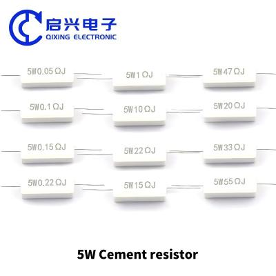 China Cement resistor 5W 10W 0.25R 0.5R 3R 27R 12R 100R 5% ceramic resistor for sale