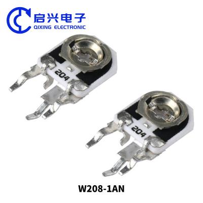 China Potenciómetro de resistencia ajustable de la serie W208 con bobina única de vidrio acristalado cerámico en venta