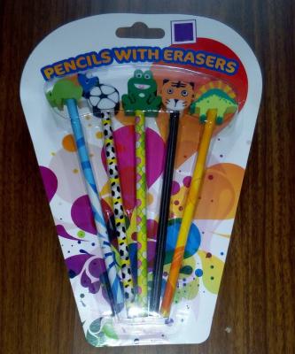 China pencils with erasers set for sale