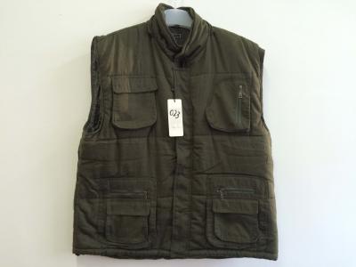 China winter vest, winter waistcoat, olive green, S-3XL, T/C 65/35 outer fabric, padding and polarfleece lining for sale