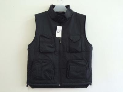 China winter vest,  warm waist coat, black, S-3XL, pongee outer, padding and polarfleece lining for sale
