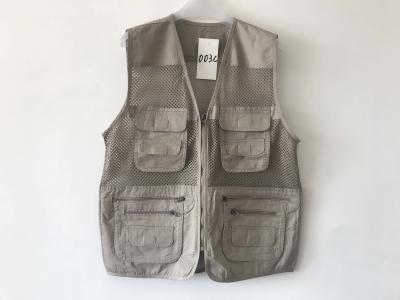 China vest, waistcoat, net vest, mens vest, fishing vest, 100% cotton, S-3XL, beige for sale