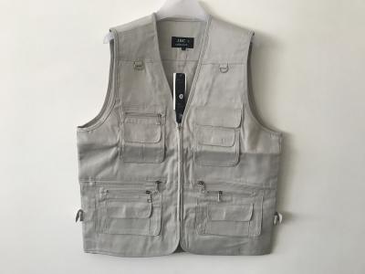 China Mens classic vest，mens waist coat, vest 030 in 100% polyester washed fabric, stone/beige colour, S-3XL for sale