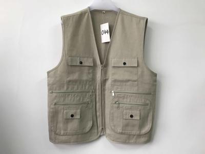 China Mens classic vest，mens waist coat, vest 044 in 100% polyester washed fabric, stone/beige colour, S-3XL for sale