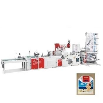 China Plastic Heat Sealing Glue Patch Shopping Bag Manufacturing Machine 130pcs/min for sale