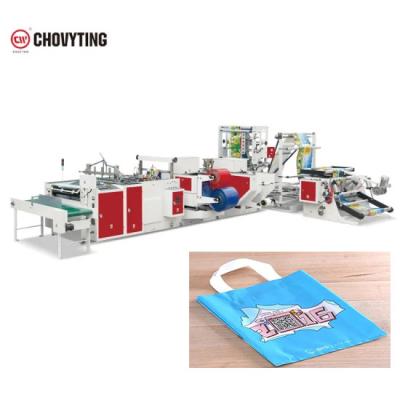 China Patch Drawstring Die Cut Soft Loop Handle Plastic Carry Bag Making Machine 60PCS/Min for sale