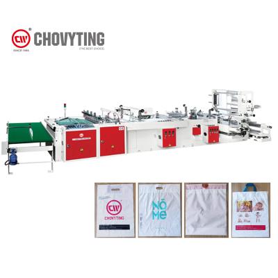 China factory price 4 function polythene patch soft/loop/Die cut/poly draw handle shopping bag making machine for sale