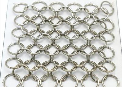 China Round Hole Chain Mail Curtain , Architectural Ring Mesh Curtain for sale