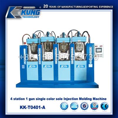 China 4 Station Plastic Sole Injection Molding Machine Durable 2 Guns Double Color for sale