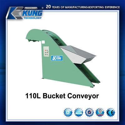 China 110L Anticorrosive Bucket Elevator Conveyor , Abrasion Resistant Belt Bucket Elevator for sale
