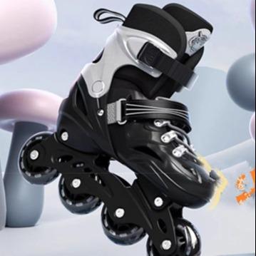 China Black Multi Scene Skating Shoes 4 Wheel Multifunctional With PVC Outsole for sale