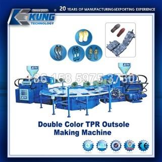 China CE PLC Rubber Shoe Making Machines Double Color Simple Operation for sale