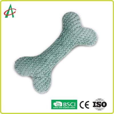 China ISO9001 Pet Plush Toy Bone Shaped 15cm*5.5cm With Squeaker for sale