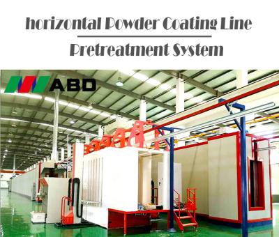 China Línea de capa del color del tratamiento previo línea de capa automatizada del polvo con el túnel de rociadura en venta
