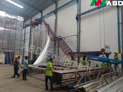 China steel door/fence/pipe surface finish electrostatic powder coating line for powder curing for sale