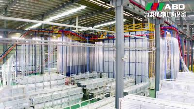 China ABD máquina de recubrimiento de polvo automática completa de perfil de aluminio en venta