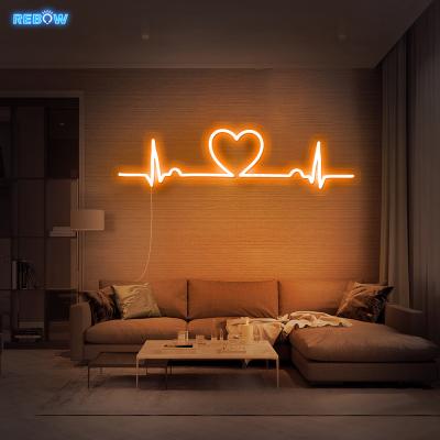 China Garden Rebow Drop Light Flex Rope Silicone Electronic Custom Free Shipping Letter 50CM Love Beat Neon Neon Sign for sale