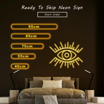 China Free Shipping Custom Rebow 40CM Width Eye Neon Lamp Letters Neon Light Home Dropshipping LED Neon Sign For Shopify for sale