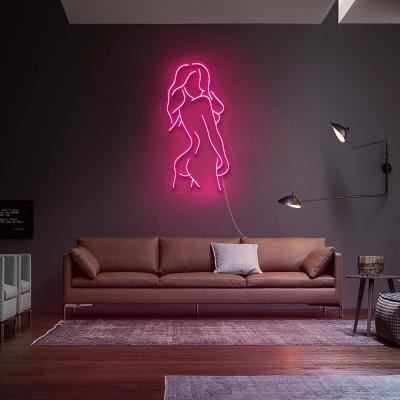 China Artistic Neon Light Logo Custom Neon Sign For Shopify DropShipping Garden Rebow Freeshipping 30CM Width Beauty Pose for sale