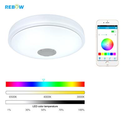 China Rebow Dropshipping Wite 36W Speaker APP Control Music RGB Modern Ceiling Lamp Modern Ceiling Light for sale