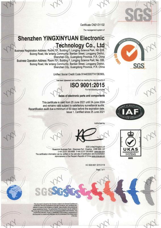 ISO9001 - Yingxinyuan Int'l(Group) Ltd.