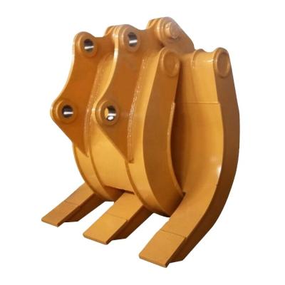 China Mechanical Attachments Manual Log Grapple Wood Stone Excavator Rotating Grapple for sale