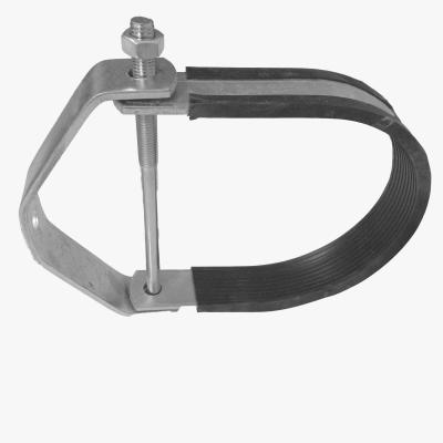 China Gold Electro Galvanized Steel Conduit Clamps TPE Cushioned Pipe Clamp SS316 for sale