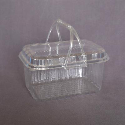 China Clear PET Disposable Plastic Box Vegetables 253mm Fruit Packaging Plastic Box for sale