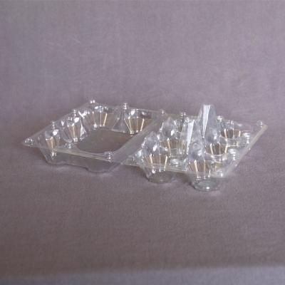 China 6 Pieces Disposable Plastic Egg Tray Clear 6 Holes Disposable Plastic Egg Box 2x3 for sale