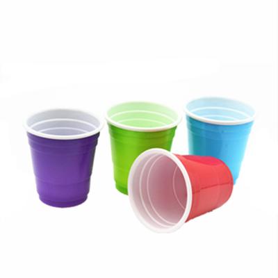 China 59ml Disposable Plastic Cups PP 2oz Mini Red Solo Cups For Beer Pong Game for sale