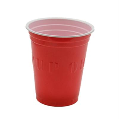 China 18OZ 530Ml Disposable Plastic Cups Red PS Shot Glasses Plastic For Wine Cold Drinks for sale