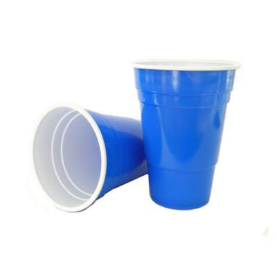 China 425Ml 14 Oz PP Disposable Party Cups Blue Beer Pong Flip Cup Wine Beer Cup for sale