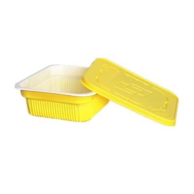 China 170 X 150 X 50Mm Disposable Containers With Lids Yellow Disposable Food Containers Fast Food for sale
