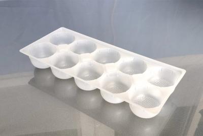 China 10 Holes Disposable Plastic Food Trays Meat Ball Disposable Compartment Food Trays for sale