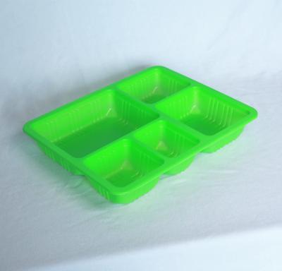 China PP 5 Compartment Lunch Box Disposable Lunch Packing Box Bento 270mm en venta