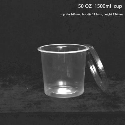 China 1.5 L 1500Ml Disposable Food Containers With Lids Clear Disposable Plastic Box for sale