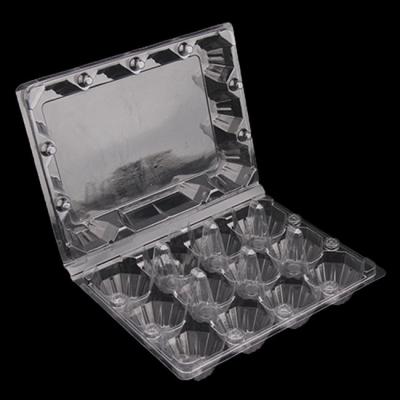 China 12 Cavities Disposable Plastic Egg Tray PET 3x4 Clear Plastic Egg Cartons for sale