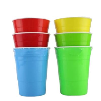 China 18 OZ 530Ml Red PP Reusable Plastic Cups For Wine for sale